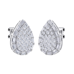 Load image into Gallery viewer, Drop cluster earrings in rose gold with white diamonds of 1.55 ct in weight