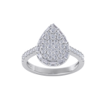 Load image into Gallery viewer, Pear cluster ring in yellow gold with white diamonds of 1.01 ct in weight