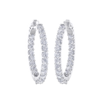 Load image into Gallery viewer, Diamond eternity hoop earrings in rose gold with white diamonds of 4.82 ct in weight