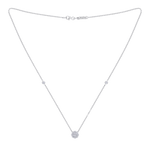 Load image into Gallery viewer, Flower shaped necklace in white gold with white diamonds of 0.39 ct in weight