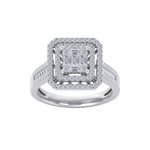Load image into Gallery viewer, Square cluster engagement ring in yellow gold with white diamonds of 0.68 ct in weight