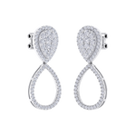 Load image into Gallery viewer, 3 in 1 earrings in white gold with white diamonds of 0.85 ct in weight