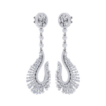 Load image into Gallery viewer, Drop earrings in yellow gold with white diamonds of 2.96 ct in weight