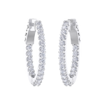 Load image into Gallery viewer, Diamond eternity hoop earrings in yellow gold with white diamonds of 1.00 ct in weight