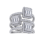 Load image into Gallery viewer, Three band ring in white gold with white diamonds of 1.59 ct in weight