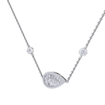 Load image into Gallery viewer, Pear shaped necklace in yellow gold with white diamonds of 1.04 ct in weight