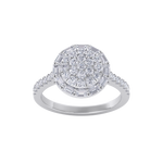 Load image into Gallery viewer, Round cluster ring in yellow gold with white diamonds of 0.92 ct in weight