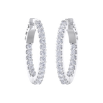 Load image into Gallery viewer, Diamond eternity hoop earrings in yellow gold with white diamonds of 1.50 ct in weight