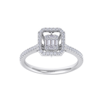Load image into Gallery viewer, Square diamond ring in yellow gold with white diamonds of 0.45 ct in weight