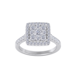 Load image into Gallery viewer, Square cluster ring in rose gold with white diamonds of 1.01 ct in weight