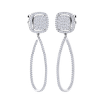 Load image into Gallery viewer, Dangle hoop earrings in rose gold with white diamonds of 1.30 ct in weight