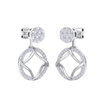 Load image into Gallery viewer, Drop earrings in rose gold with white diamonds of 1.14 ct in weight