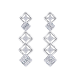 Load image into Gallery viewer, Drop earrings in white gold with white diamonds of 1.10 ct in weight