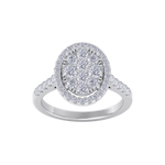Load image into Gallery viewer, Oval cluster ring in white gold with white diamonds of 1.02 ct in weight