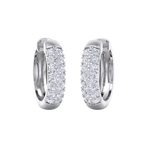 Load image into Gallery viewer, Diamond huggies earrings in yellow gold with white diamonds of 0.99 ct in weight