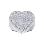 Load image into Gallery viewer, Heart diamond ring in yellow gold with white diamonds of 1.50 ct in weight