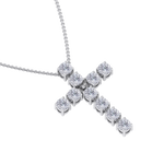 Load image into Gallery viewer, Diamond Cross Pendant in white gold with white diamonds of 1.10 ct in weight