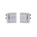 Load image into Gallery viewer, Square stud earrings in white gold with white diamonds of 0.73 ct in weight