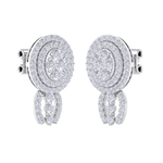 Load image into Gallery viewer, Oval drop earrings in white gold with white diamonds of 0.97 ct in weight