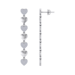 Load image into Gallery viewer, Dangle earrings with gold hearts in white gold with white diamonds of 1.01 ct in weight