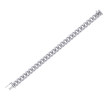 Load image into Gallery viewer, Tapper diamond curb chain link bracelet in white gold with white diamonds of 6.30 ct in weight
