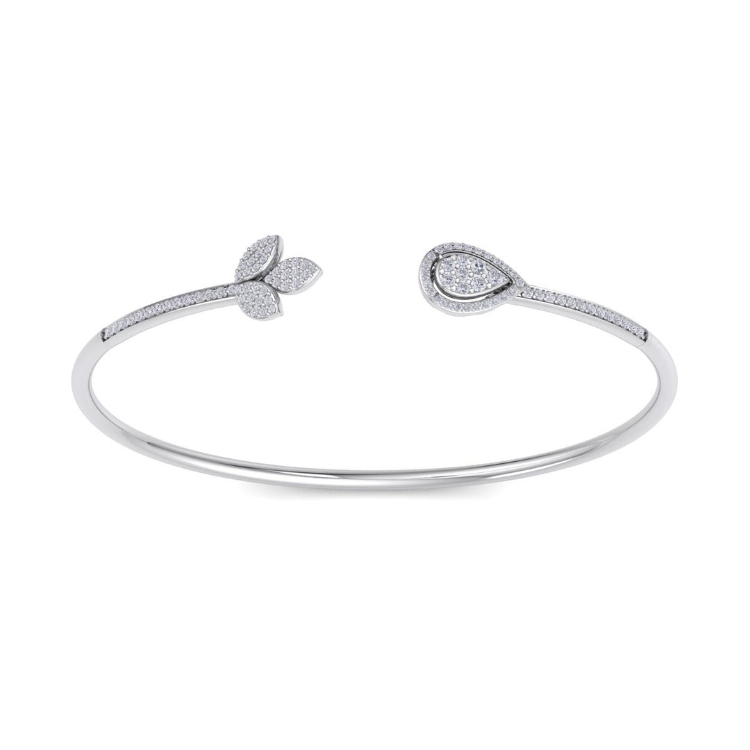 Diamond cuff bracelet in rose gold with white diamonds of 0.56 ct in weight