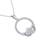 Load image into Gallery viewer, Love pendant in white gold with white diamonds in white gold with white diamonds of 0.19 ct in weight