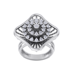 Load image into Gallery viewer, Statement ring in white gold with white diamonds of 0.98 ct in weight