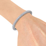 Load image into Gallery viewer, Classic diamond bangle with hearts in rose gold with white diamonds of 13.60 ct in weight