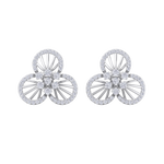 Load image into Gallery viewer, Flower shaped stud earrings in white gold with white diamonds of 0.84 ct in weight