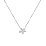 Load image into Gallery viewer, Petite flower necklace in white gold with white diamonds of 0.61 ct in weight