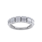 Load image into Gallery viewer, Anniversary ring with baguette white diamonds in white gold with white diamonds of 2.03 ct in weight