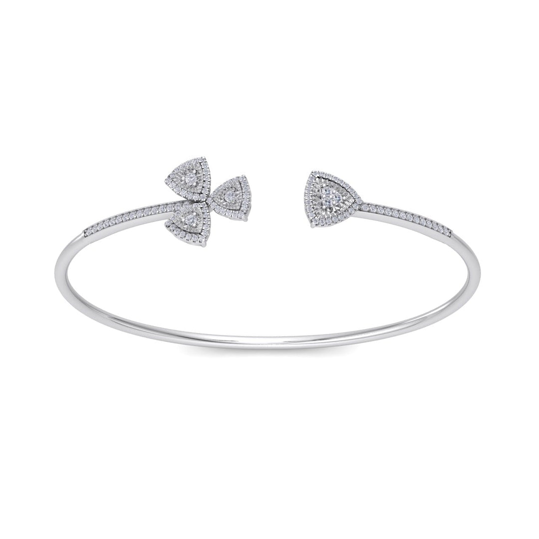 Cuff bracelet in rose gold with white diamonds of 0.53 ct in weight