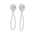 Load image into Gallery viewer, Dangle hoop earrings in yellow gold with white diamonds of 1.11 ct in weight