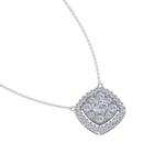 Load image into Gallery viewer, Classic square necklace in white gold with white diamonds of 2.78 ct in weight