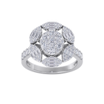 Load image into Gallery viewer, Diamond flower ring in yellow gold with white diamonds of 1.52 ct in weight