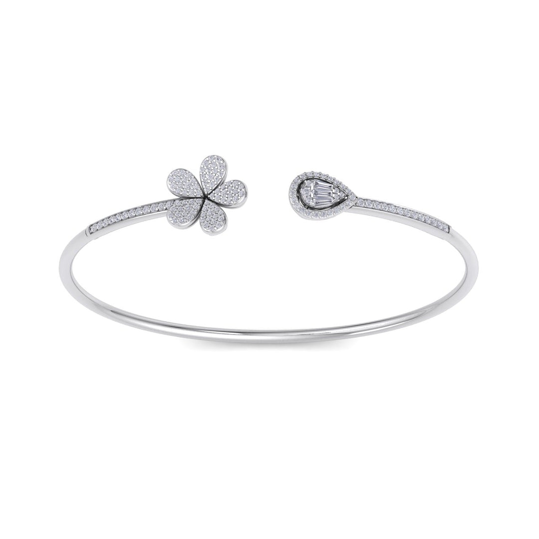 Cuff bracelet in rose gold with white diamonds of 0.72 ct in weight
