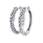 Load image into Gallery viewer, Baguette diamond hoops earrings in yellow gold with white diamonds of 0.73 ct in weight