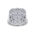 Load image into Gallery viewer, Grande square diamond ring in white gold with white diamonds of 1.36 ct in weight