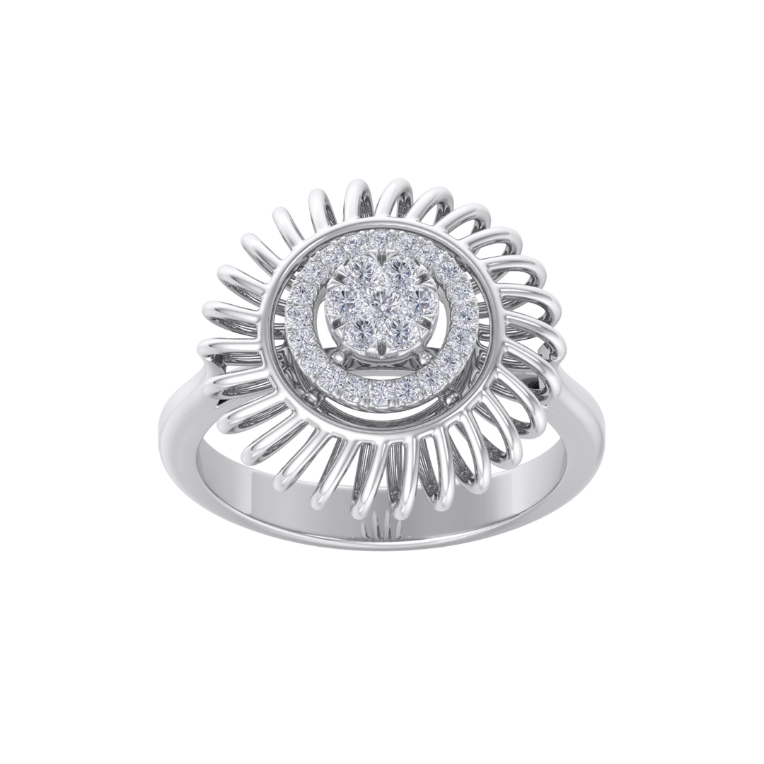 Diamond ring in white gold with white diamonds of 0.23 ct in weight