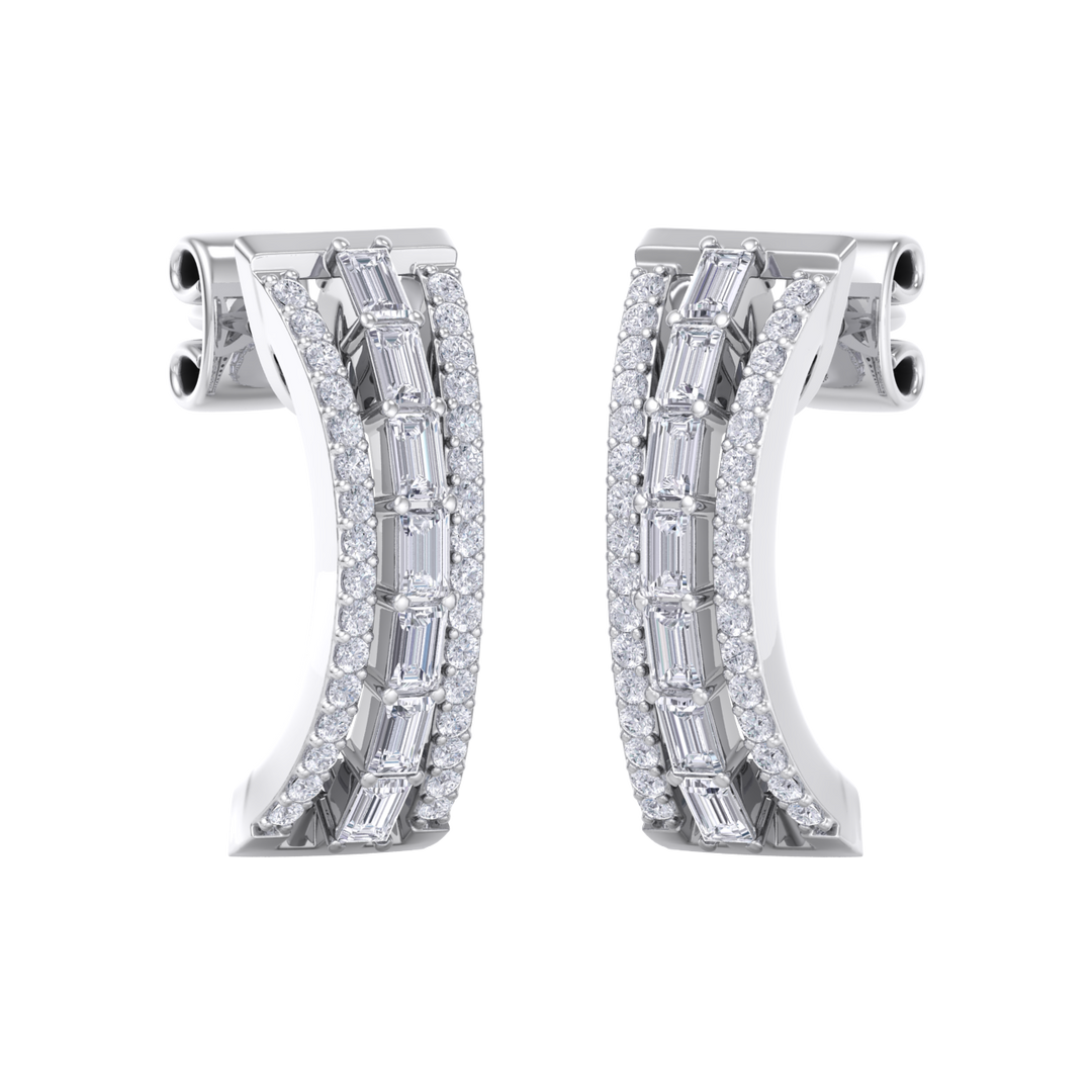 Diamond earrings in rose gold with white diamonds of 1.13 ct in weight