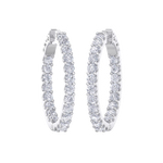 Load image into Gallery viewer, Diamond eternity hoop earrings in rose gold with white diamonds of 4.00 ct in weight