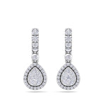 Load image into Gallery viewer, Pear drop earrings in yellow gold with white diamonds in 0.79 ct in weight