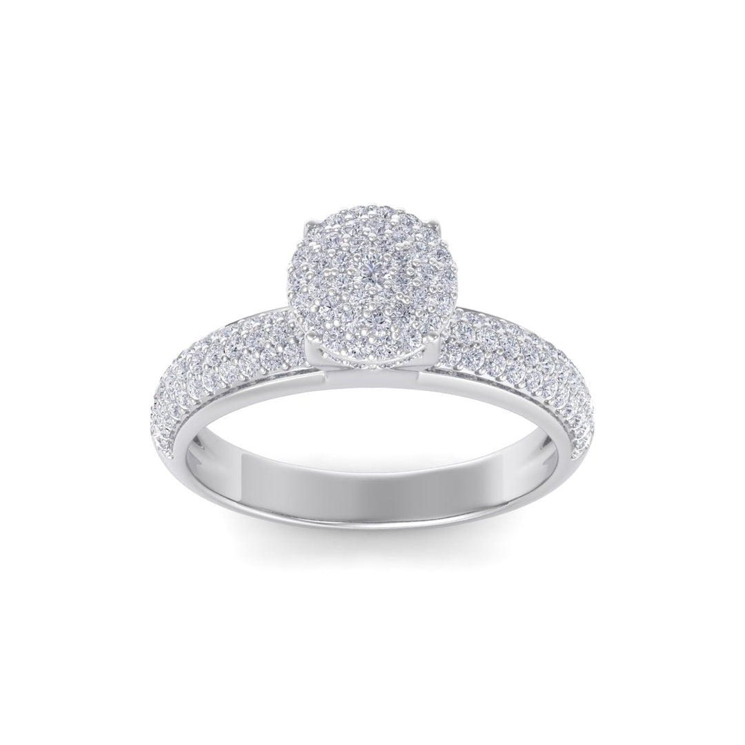 Cluster Diamond ring in rose gold with white diamonds of 0.71 ct in weight