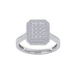 Load image into Gallery viewer, Cluster engagement ring in rose gold with white diamonds of 0.64 ct in weight