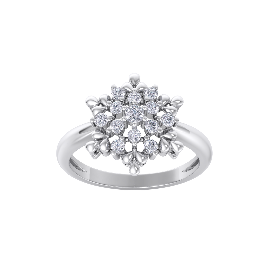 Diamond ring in rose gold with white diamonds of 0.37 ct in weight
