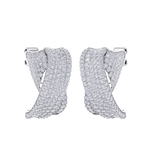 Load image into Gallery viewer, Ribbon earrings in white gold with white diamonds of 3.12 ct in weight