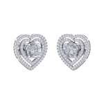 Load image into Gallery viewer, Heart earrings in rose gold with illusion white diamonds of 0.94 ct in weight