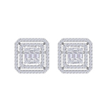 Load image into Gallery viewer, Square earrings in white gold with baguette white diamonds of 0.78 ct in weight