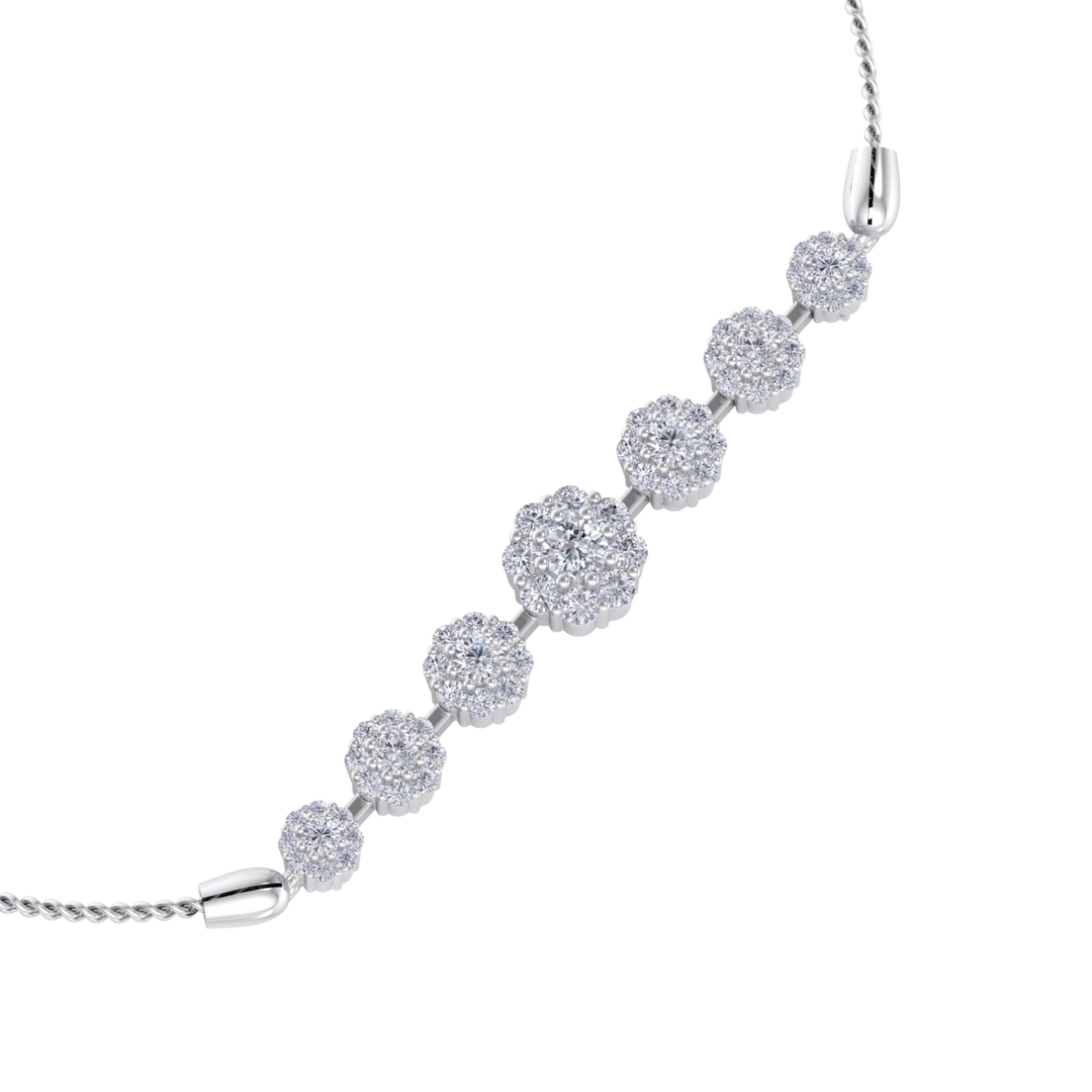 Diamond bracelet in yellow gold with white diamonds of 0.86 ct in weight